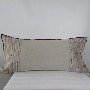 CRATE & BARREL STRIPED LINEN PILLOW COVER